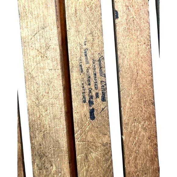 Vtg 18" Wooden Sawmill Critters Mallard Duck Slatted Wood Carry Basket Rustic Co - Picture 8 of 8